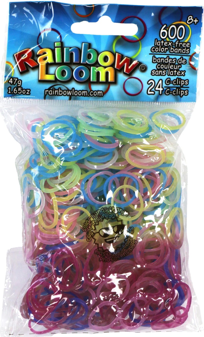 Rainbow Loom مجموعة قوس قزح لومÂ® الشمسية: أشرطة الغبار مع 24 مشبك C (600 قطعة) - Image 1